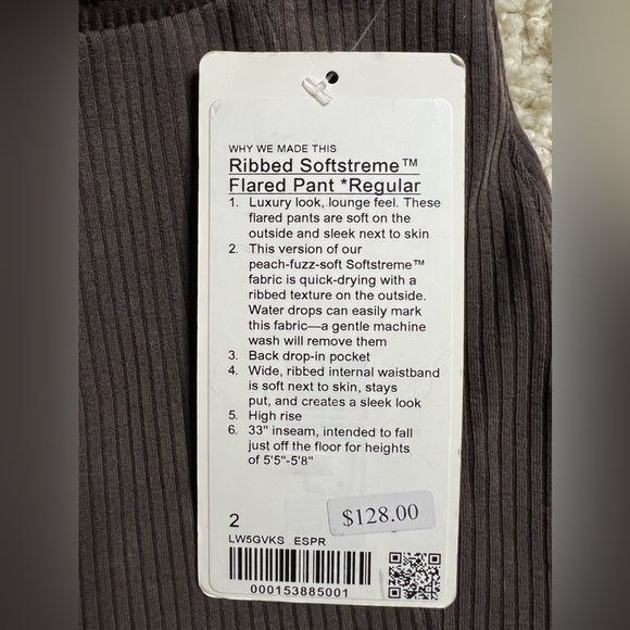 Lululemon Size 2 Ribbed Softstreme Flared Pants NWT - Picture 2 of 6